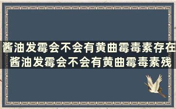 酱油发霉会不会有黄曲霉毒素存在 酱油发霉会不会有黄曲霉毒素残留